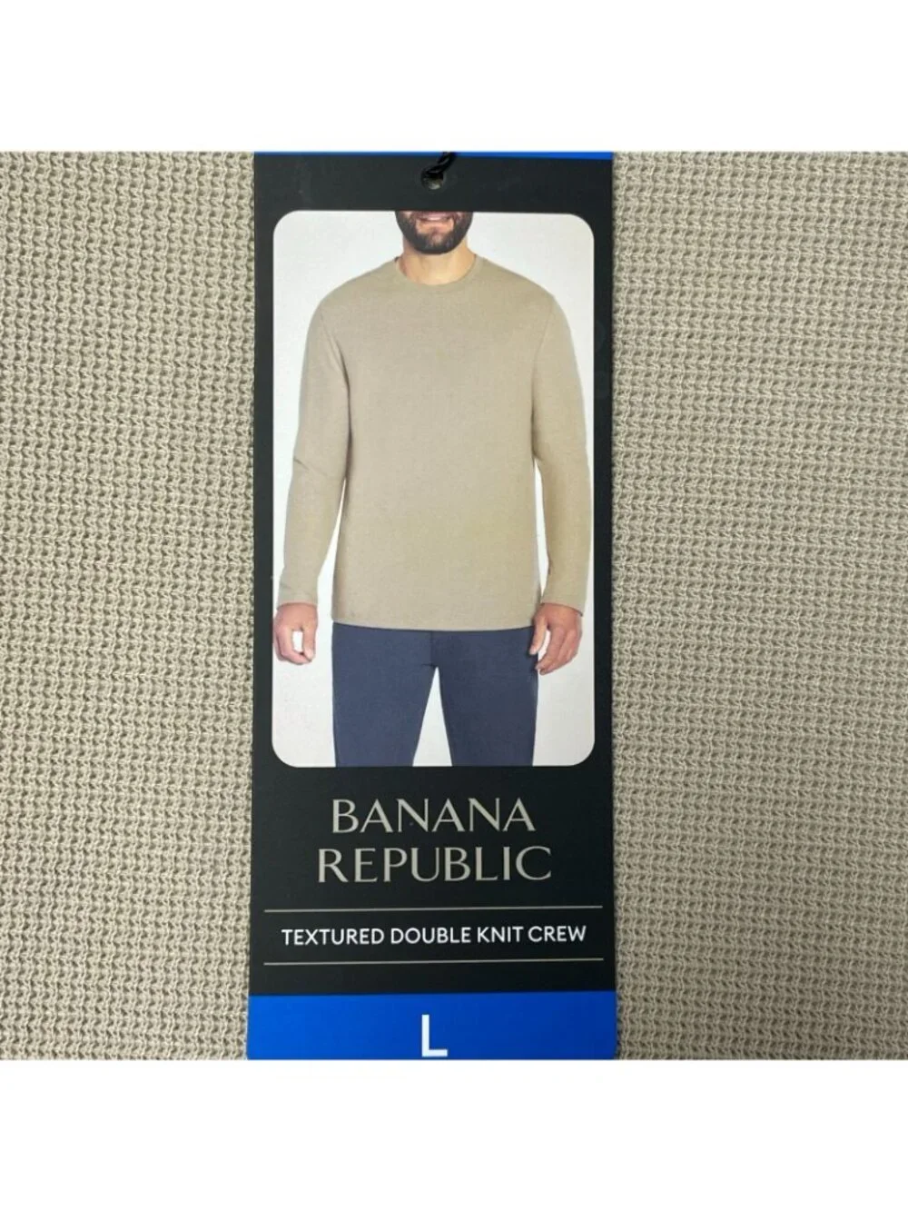 Banana Republic Men's L Beige Double Knit Crew Long Sleeve Sweatshirt e1719